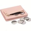 Women's Simple Letter Bifold Short Wallet Thin Solid Color Versatile Credit Card Holder Casual Fashionable Clutch