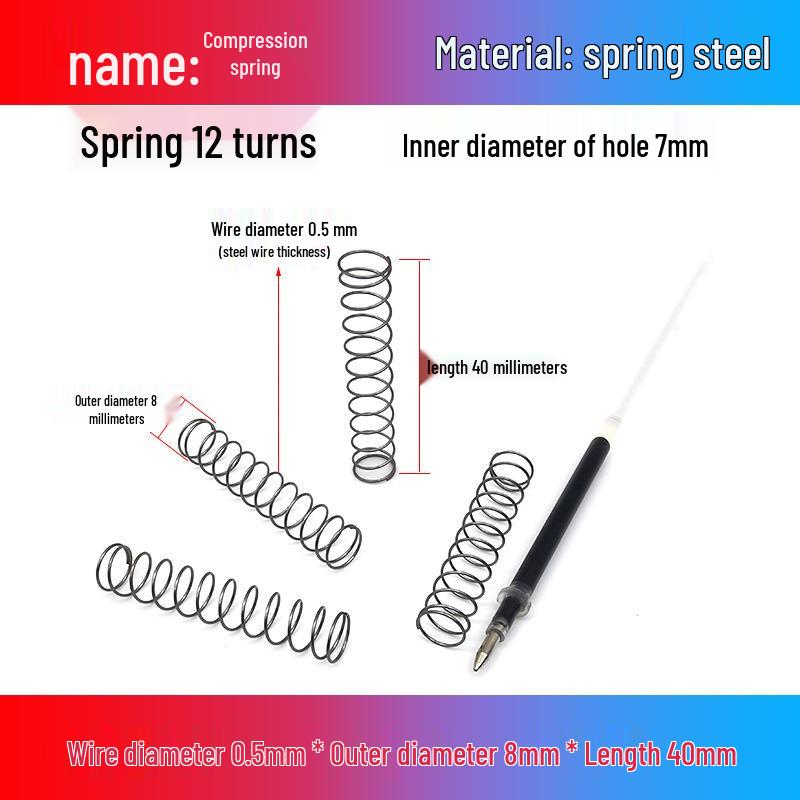 0.5mm Diameter Spring Steel Compression Spring for Precision Experiments and Miniature Helmet