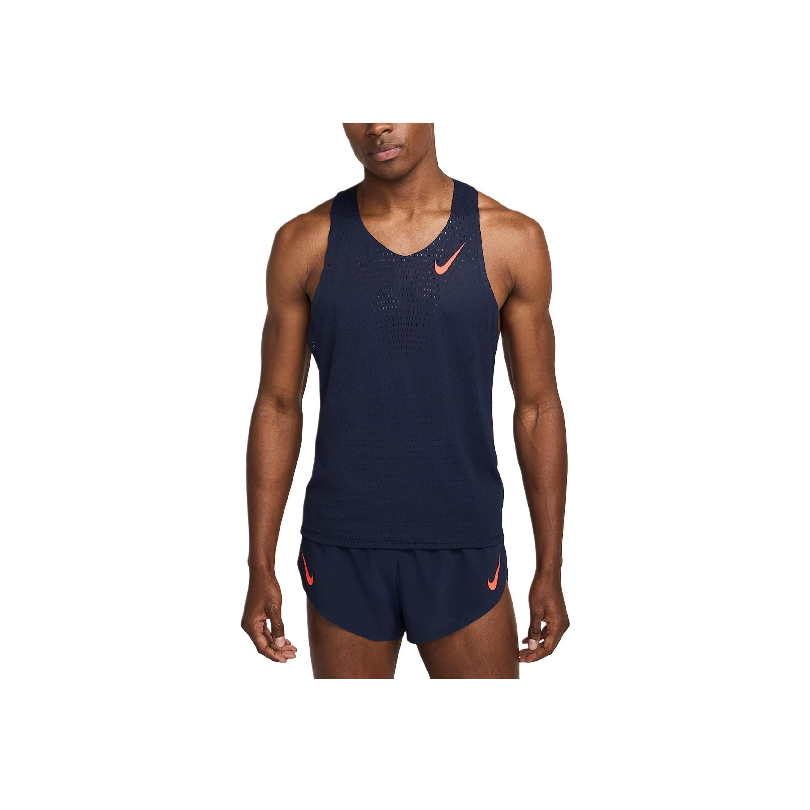 

Nike Aeroswift Dri-FIT Adv Solid Color Versatile Breathable Tank Top Men Tops Obsidian Bright-Red FN4231-451 L