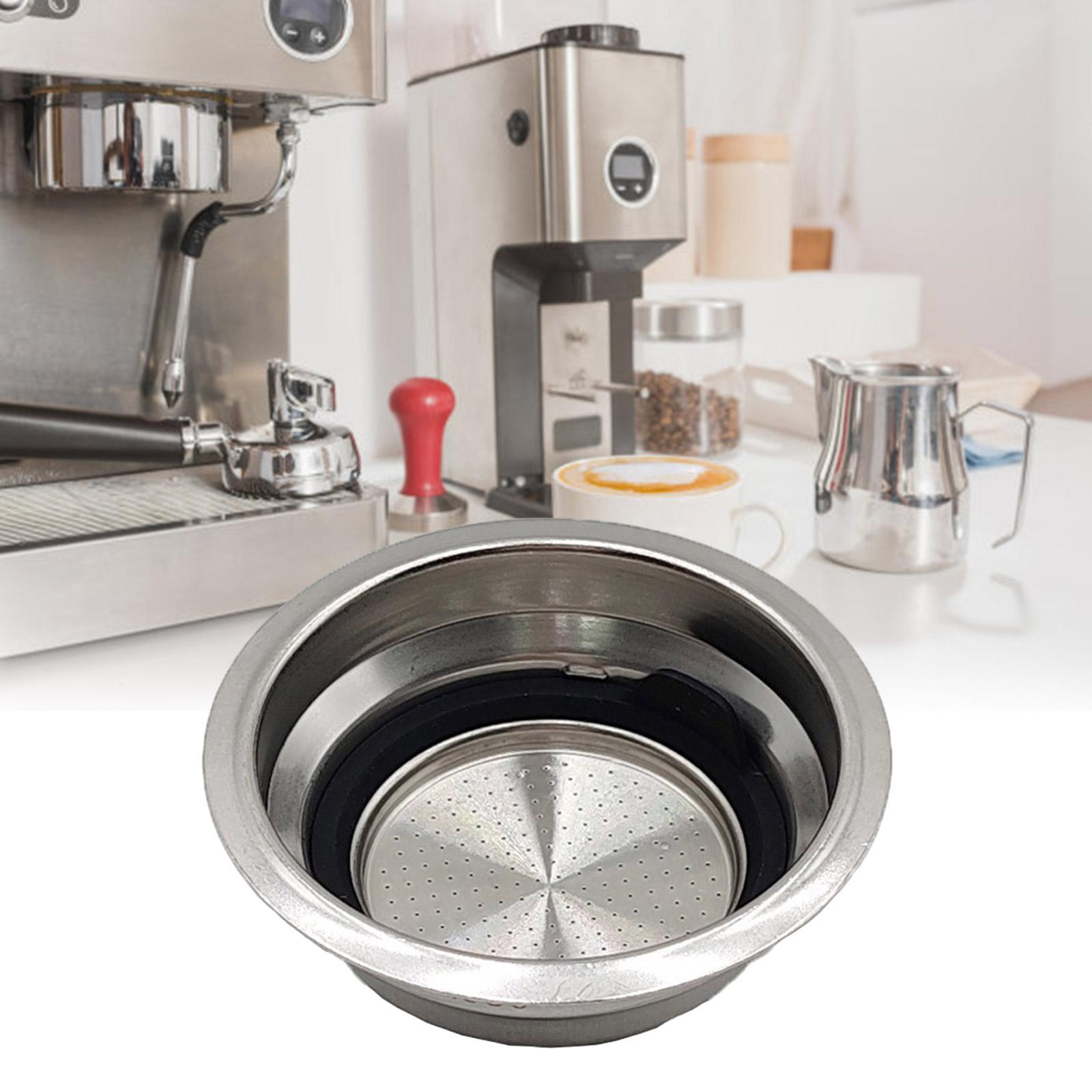 

Stainless Steel Coffee Filter Basket 51mm Detachable Espresso Powder Bowl Coffee Grinding Accessories for Home and Cafe A