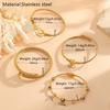 Retro Personality Evil Eye Micro Inlay Zircon Double Heart Bangles for Women Gold Color Stainless Steel Twist Bracelet Jewelry