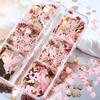 6 Gitter gemischte Formen Nail Art Pailletten dekorative rosa Blume Schmetterling Liebe Flocken Sommer Maniküre Design Zubehör