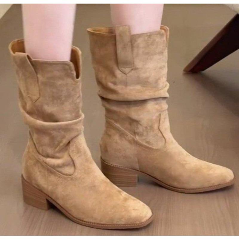 New Style Fashion Women's Knight Boots Women Shoes Women's Pointed Thick Heel Short Boots High-quality Brand Ladies Boots
