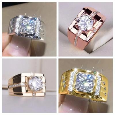 Men's and Women's Rings Inlaid with Artificial Zircon Are Trendy Versatile Fashionable High-end and Luxurious In Design Zircon