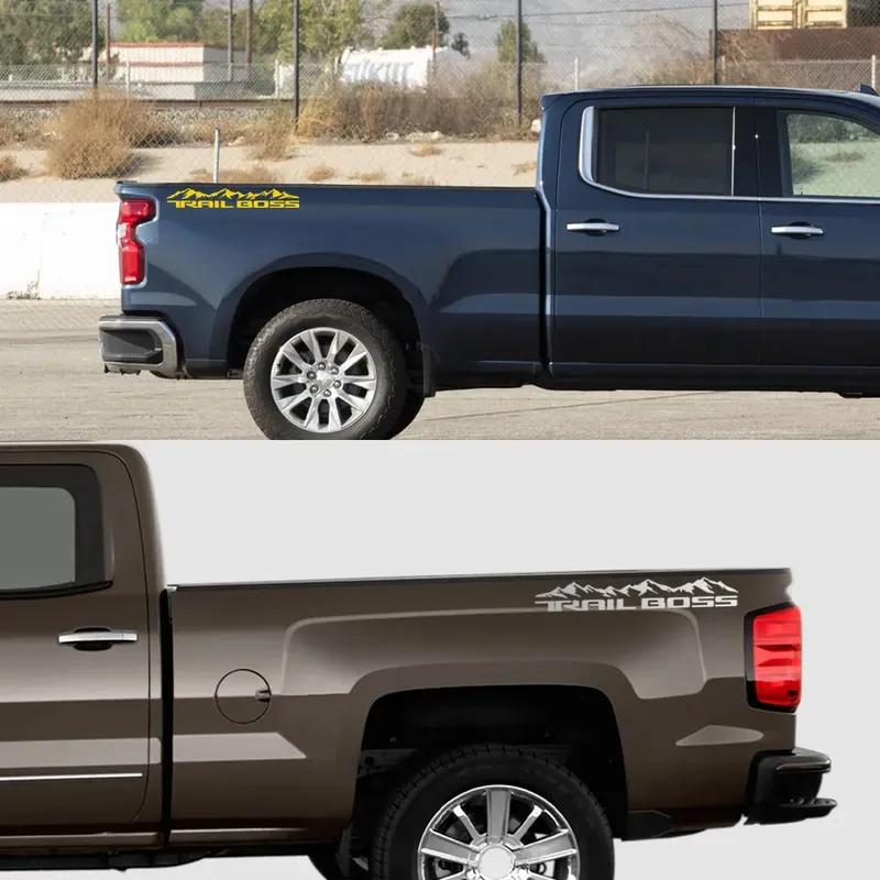 Pickup Body Side Stickers For Chevrolet Silverado1500 Trail Boss Car Trunk Side Decals Truck Vinyl Decor Cover Auto Accessories