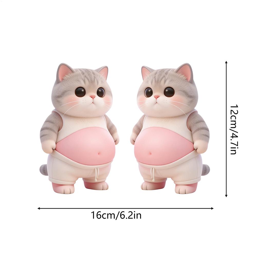 3D Kattenbuik Sticker Super Zacht Siliconen Anti-botsing Sticker 3D Leuke Zachte Siliconen Fidgets Zacht Knijpspeeltje Voor Notitieboekjes Auto