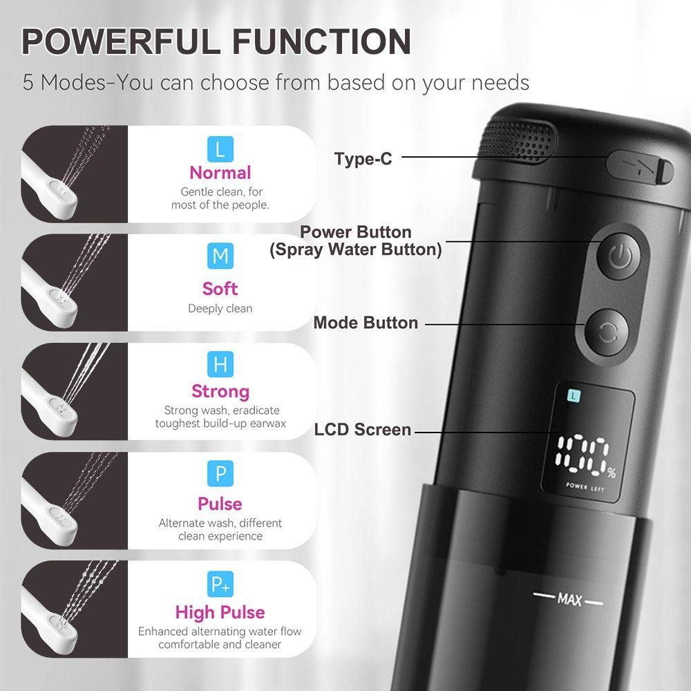 8 Replaceable Nozzles Handheld Bidet Rechargeable Hand Sprayer Shower Head Toilet Spray  for Travel