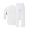 Men Loose Casual Breathable V Neck Long Sleeve Henley Shirt And Long Pants Set