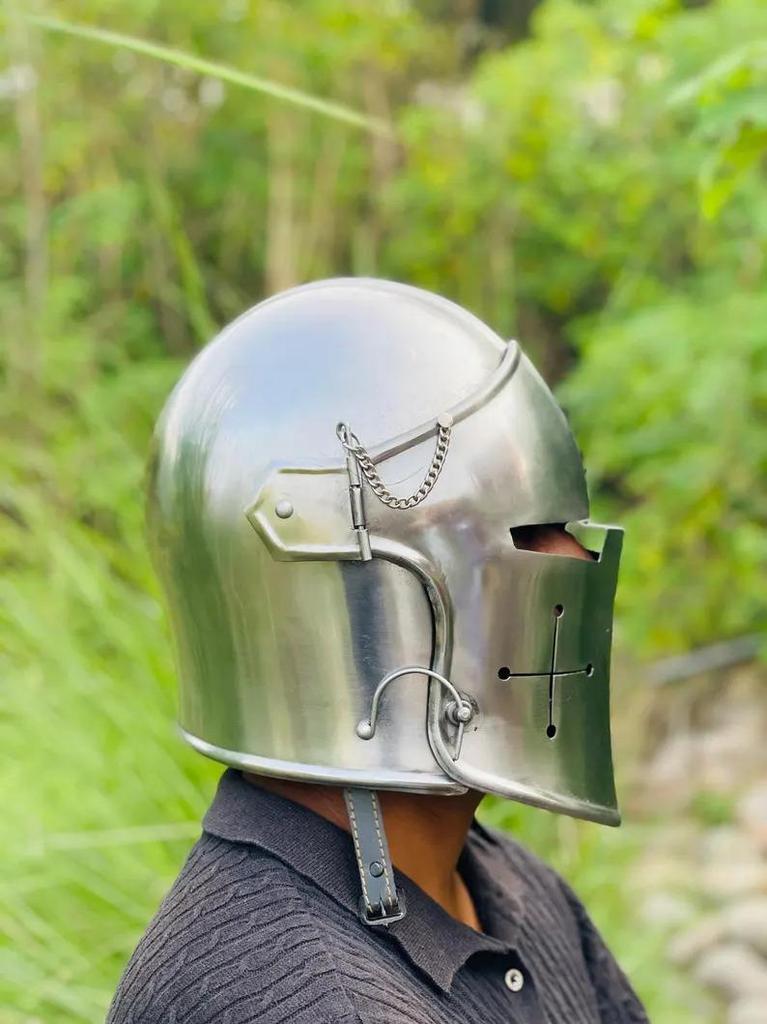 Barbuta Helmet ~ Medieval Knight Armor 18g Mild Steel ~ Cosplay Halloween Costume ~ Visored Warrior Helmet