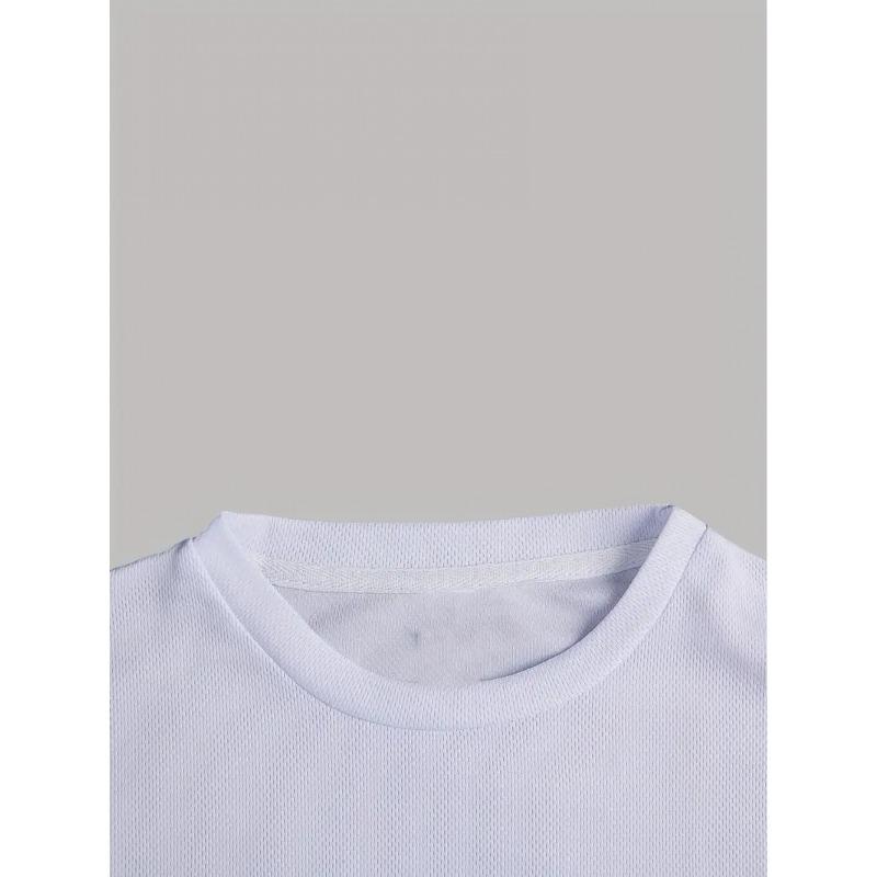 European Size Men'S Summer Loose-Fitting Sports Casual Short-Sleeve T-Shirt with a Silhouette Print of a Football Player