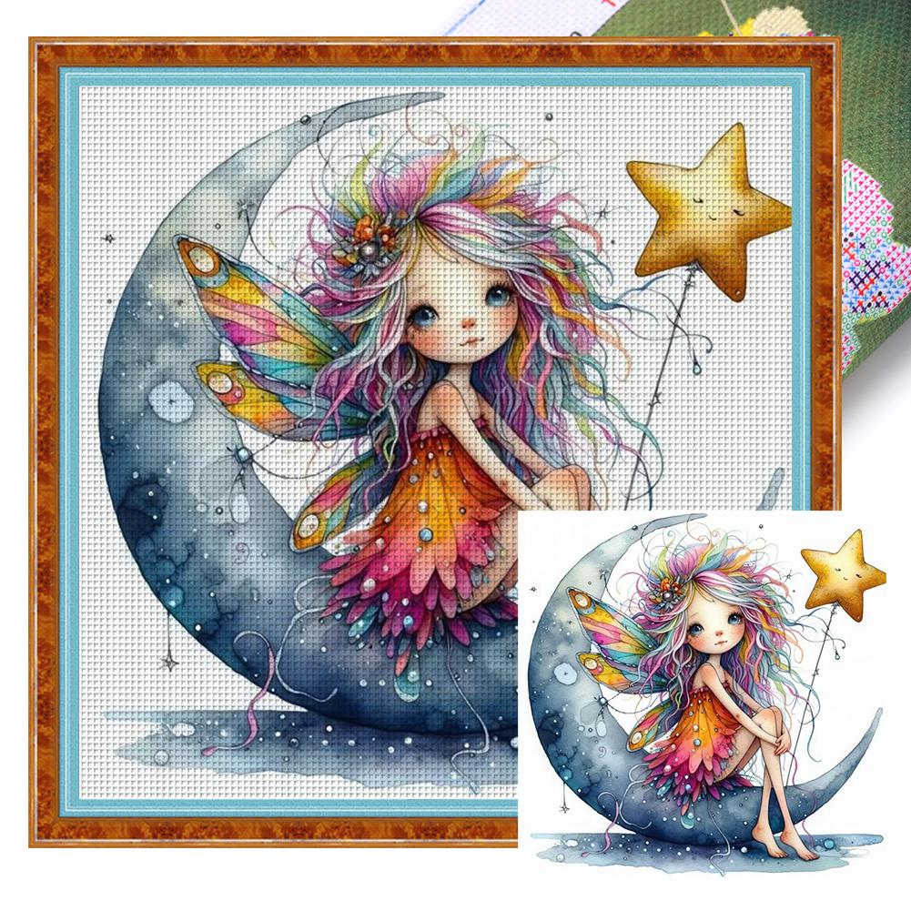 Full Embroidery Eco-cotton Thread 11CT Printed Girl Cross Stitch Kit Art