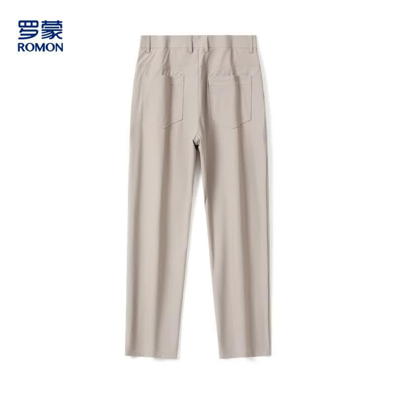 Romon Men's Summer Ice Silk Straight Business Casual Pants
