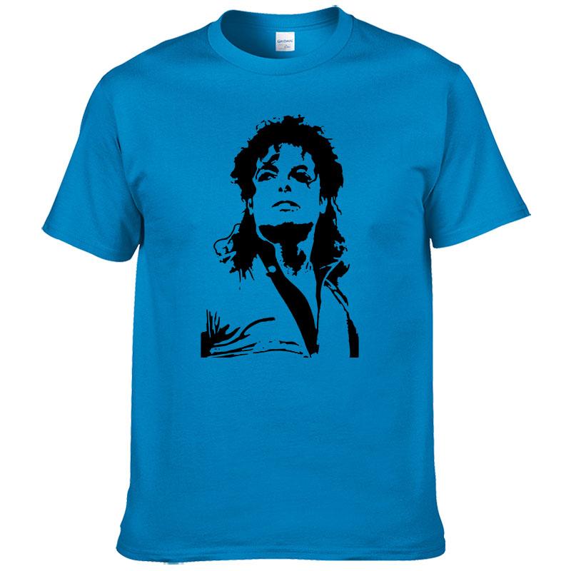 Sommer Michael Jackson T-Shirt Herren Hip Hop Baumwolle Bedruckt Kurzarm Rundhals T-Shirt Tees #228