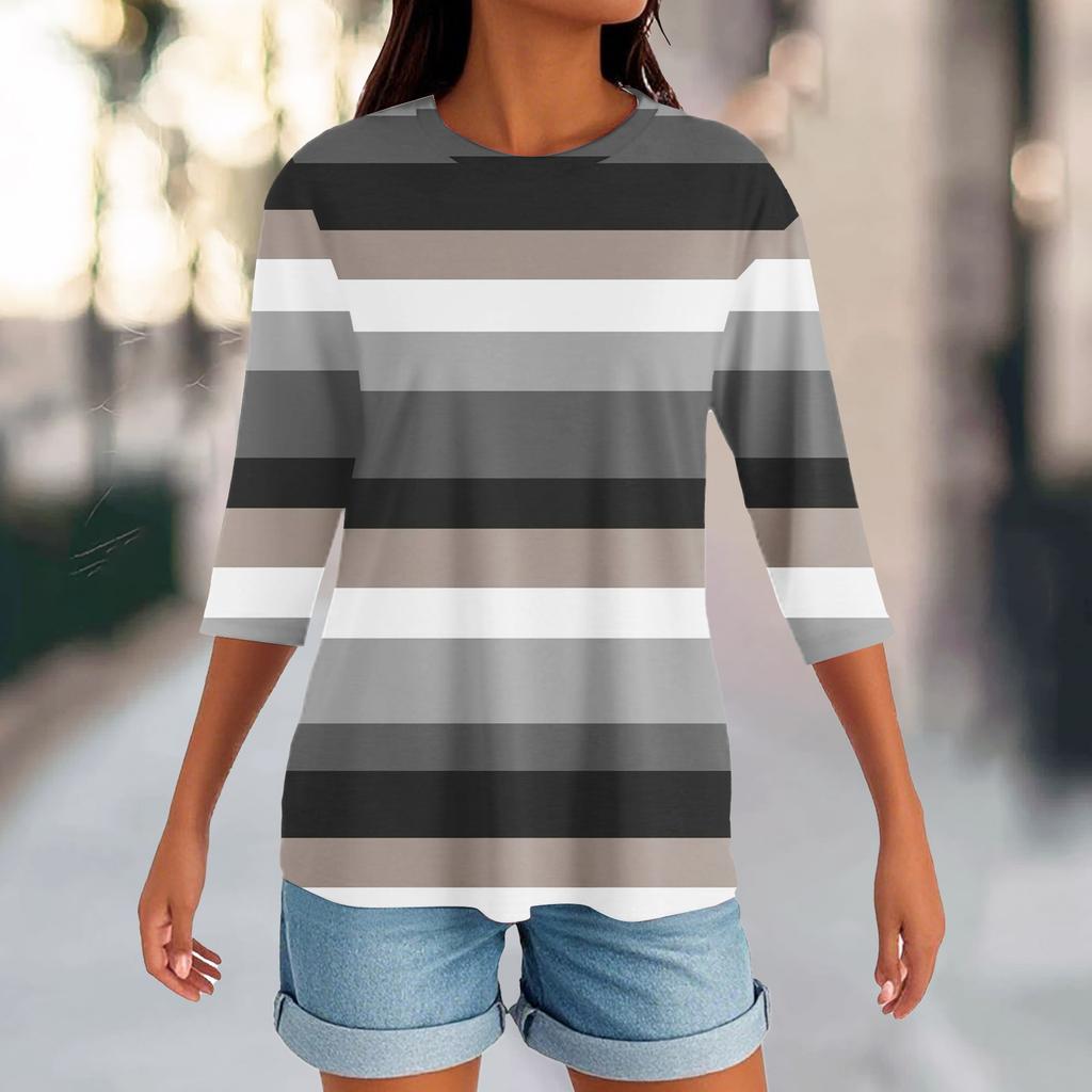 Women's Round Neck Hem Slit Fashion Casual Solid Color Short-sleeved Top