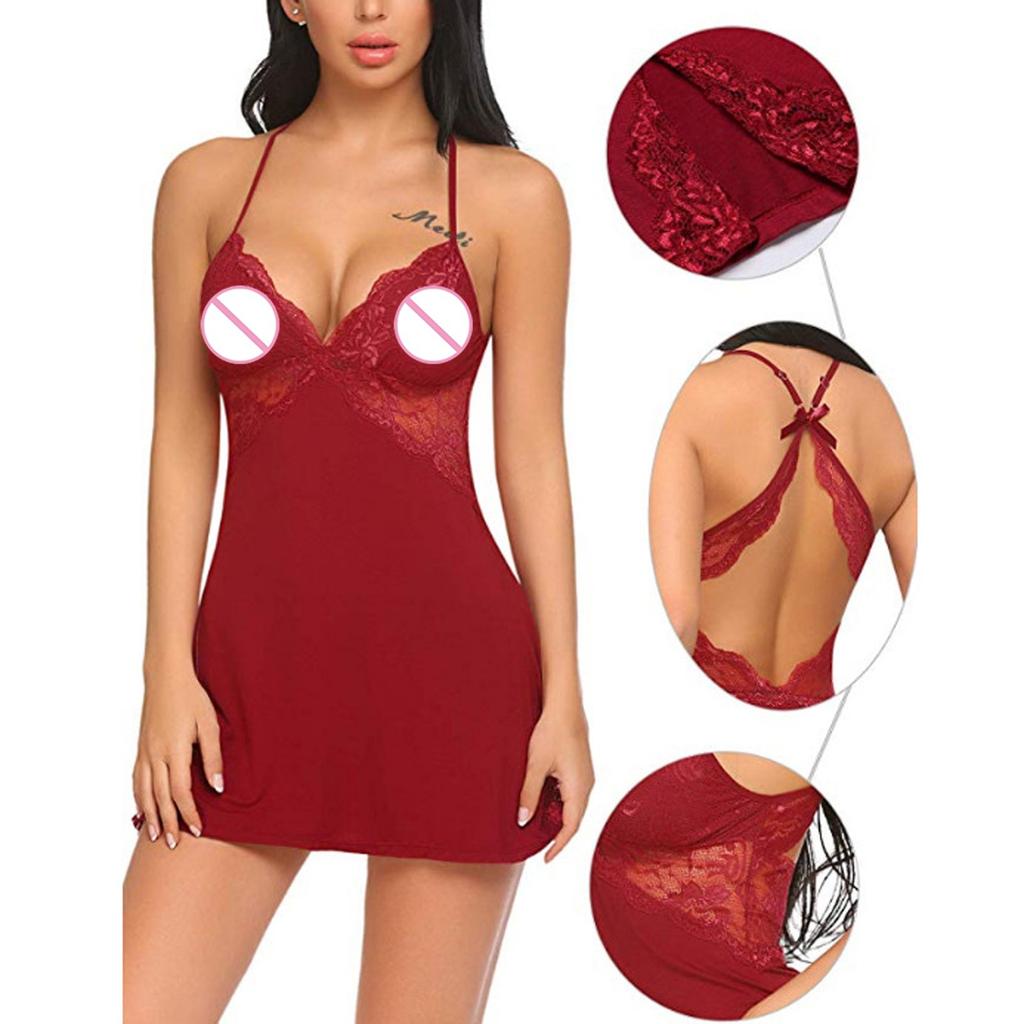 Women Sleepwear Underwear Nightwear Lace Sexy Lingerie Dress