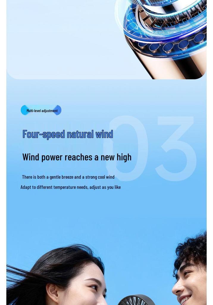 2026 Handheld USB Neck Fan with Carabiner - Lightweight and Portable
