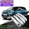 for Peugeot 5008 MK2 P87E 2017 2018      Chrome Door Handle Cover Car Accessories Stickers Rustproof Catch