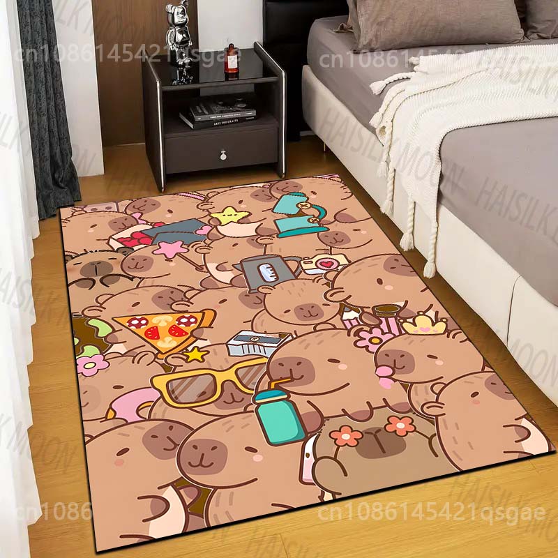 

Новый продукт! Милый ковер с капибарой для гостиной, спальни, дивана, домашний декор, нескользящий коврик, современные ковры, роскошные подарки 40x60cm