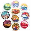 Sunrise Sunset Embroidery Badge Sunset Embroidery Cloth Sticker Wave Badge Adhesive Children'S Clothing Bust Label Patch Sticker