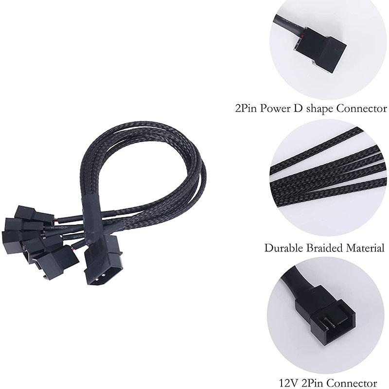 4-Pin Molex to 1/2/3/4/5 X 3 Pin / 4 Pin PMW 12V PC Case Computer Cooler Cooling Fan Splitter Y Power Adapter Cable
