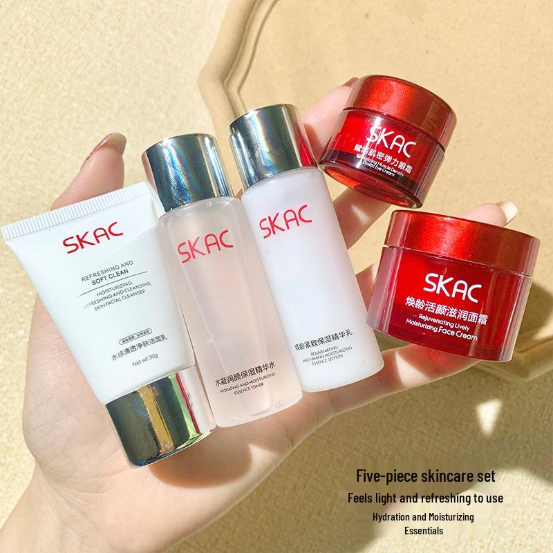 SKAC Star Welfare Hydrating Skincare Set: Cleanser, Toner, Lotion, Serum, Cream