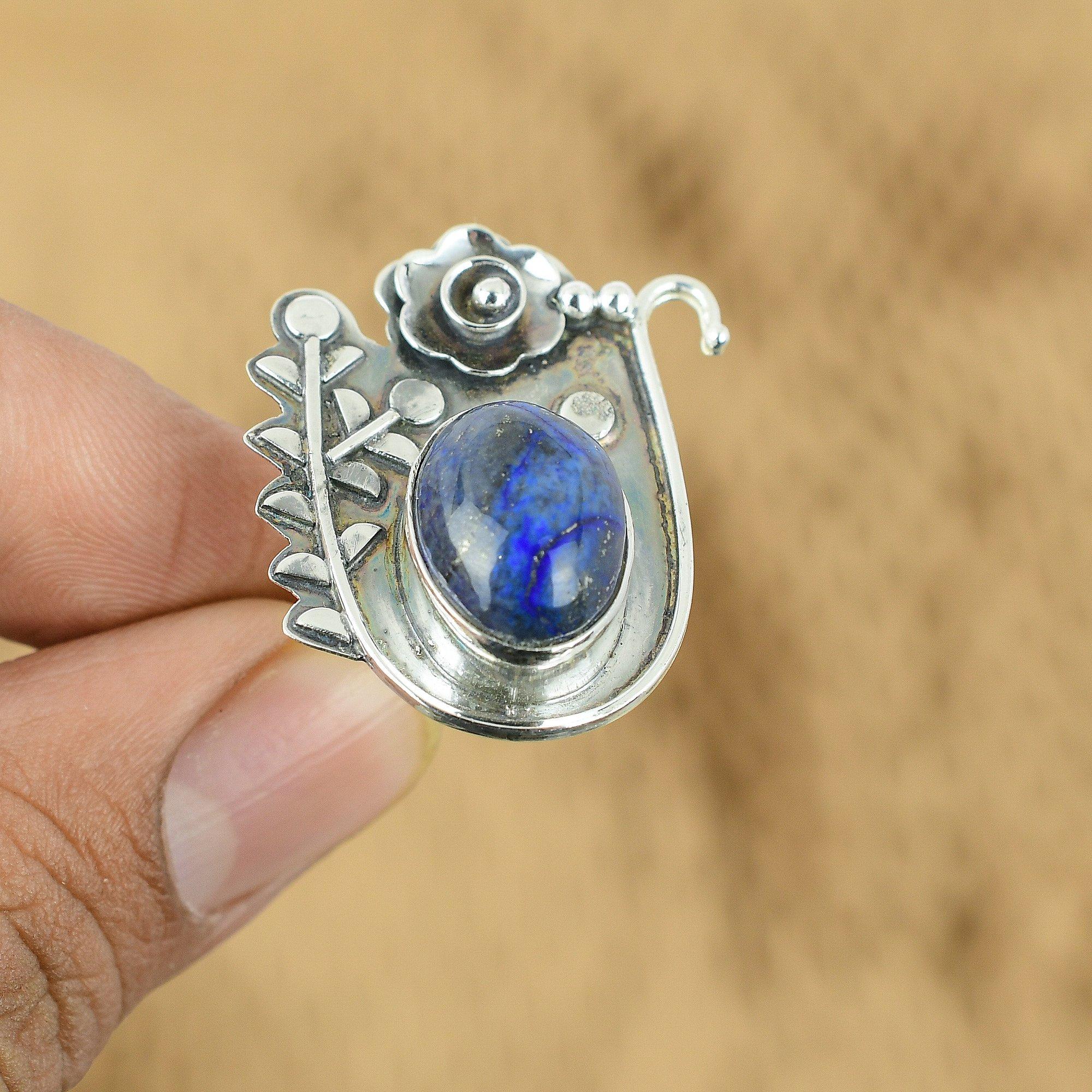 Lapis Lazuli 925 sterling silver real gemstone ring Yes
