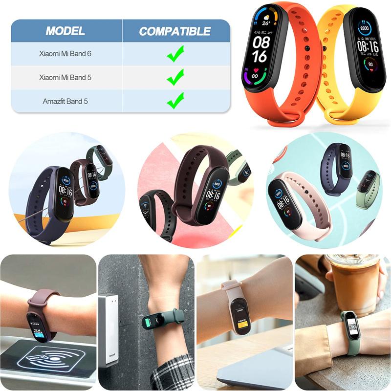 Armband für Xiaomi Mi Band 7 6 NFC Armband Silikon Sportuhr Armband Miband 4 Gürtel Pulsera Correa Mi Band 3 4 5 Armband