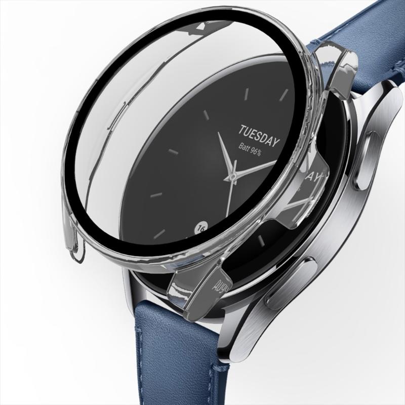 Protective Cover For Watch S2 Waterproof Screen Protector-Shell Frame Smartwatch One-piece Housing Glass Film Accessory