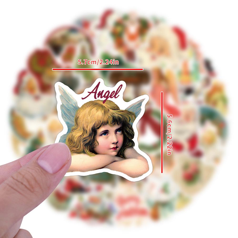 50 Retro Christmas Angel Stickers for Water Bottles, Phone Cases, Planners, DIY Crafts