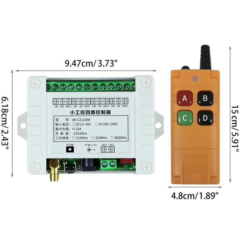 Controle Remoto RF Sem Fio Universal para Porta de Garagem 315/433MHZ para Porta de Enrolar Barreira Transmissor Telescópico de 4 Botões