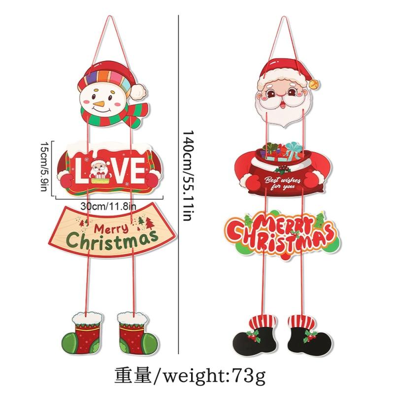 

2Pcs/Bag Christmas Decoration Santa Claus Banner Porch Sign Welcome Banner Wall Party Home Decor Navidad New Year 2026 Gifts