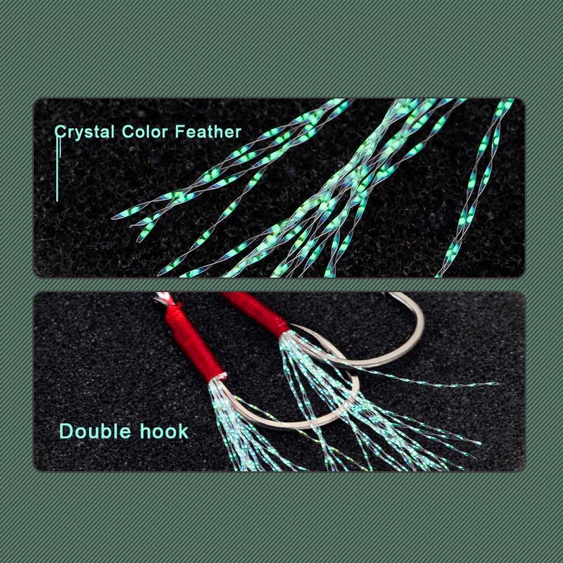 FTK High Carbon Steel Single/Double Jigging Assist Hooks Ringed Fishing Hook Sea Ocean Fishing Tackle