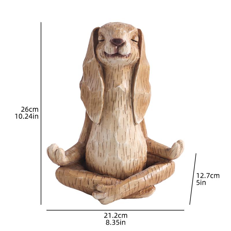 Fashionable garden meditation rabbit resin ornament, suitable for home decoration, outdoor decoration