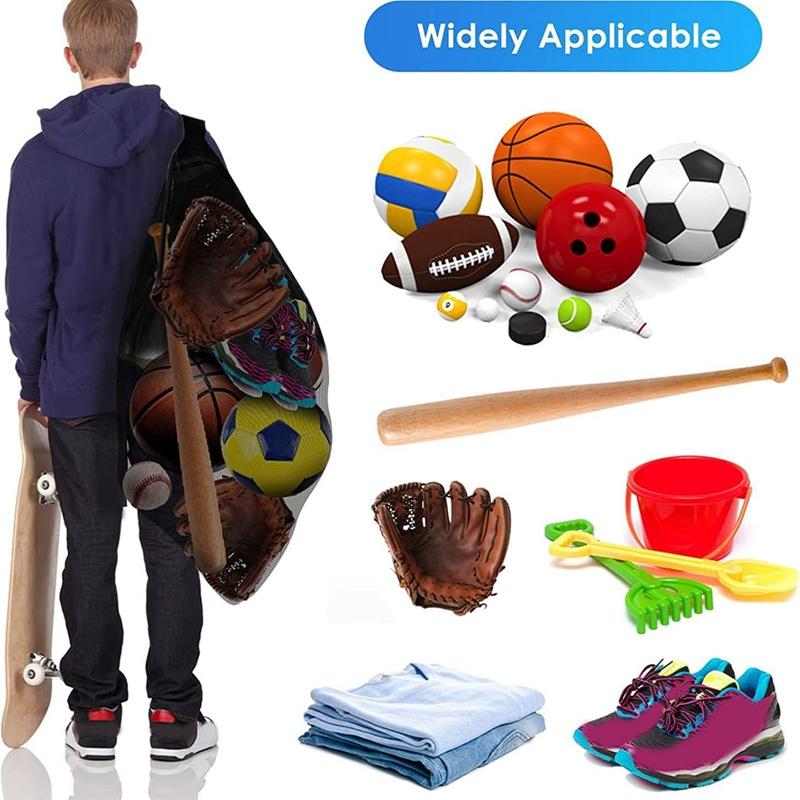 1 Stück Sportbeutel mit Kordelzug, große Kapazität, Netz-Schultertasche zur Aufbewahrung, Basketball, Fußball, Training mit großer Kapazität