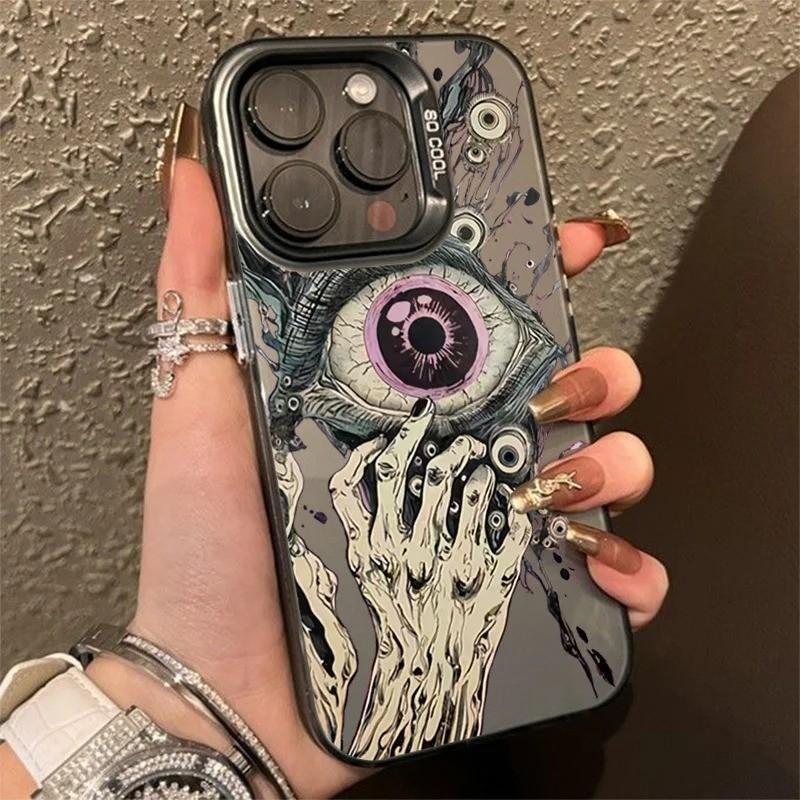 Funda de Teléfono Alternativa Gótica Ojo Espeluznante Mano de Esqueleto para iPhone 17 Air 16 15 14 13 12 11 Pro Max Mini Plus Carcasa Estética Oscura