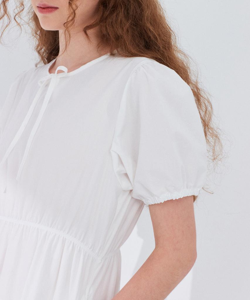 Between A And B Frill Tiered Long Dress [White]