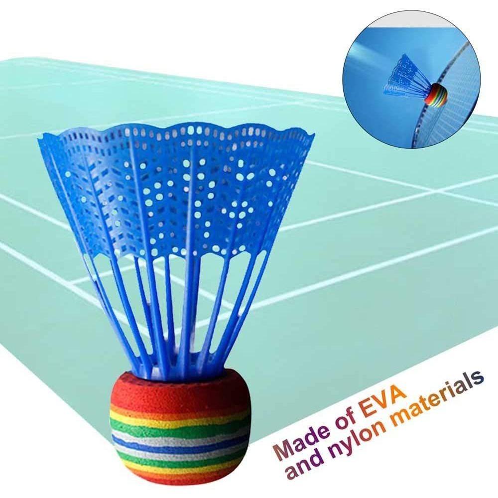 6Pcs EVA Badminton Shuttlecocks Rainbow Ball Head Badminton Trainer Durable Badminton Ball  Outdoor