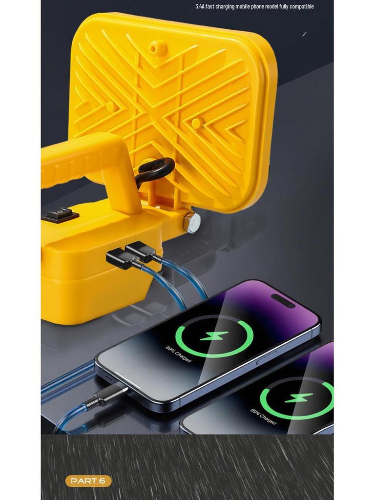 Portable Emergency Lithium Battery Floodlight for Camping, Construction, and Car Repairs