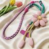 Phone Charm Flowers Phone Lanyard Crossbody Cell Phone Strap Phone Woven Chain  Hanging Ornament