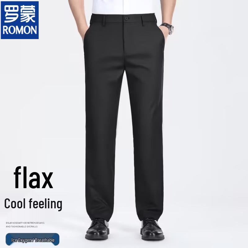 Romon Men s Lightweight Straight Fit Casual Business Trousers 31 чёрный