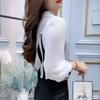 Gestreiftes 7/4-Arm-Top für Damen Frühling Sommer Neu Leichte Luxus Bluse Locker