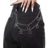 Star Pendant Metal Pants Chain Women Men Hip Hop Multilayer Chain Tassel Chain Star Pendant For S1M8