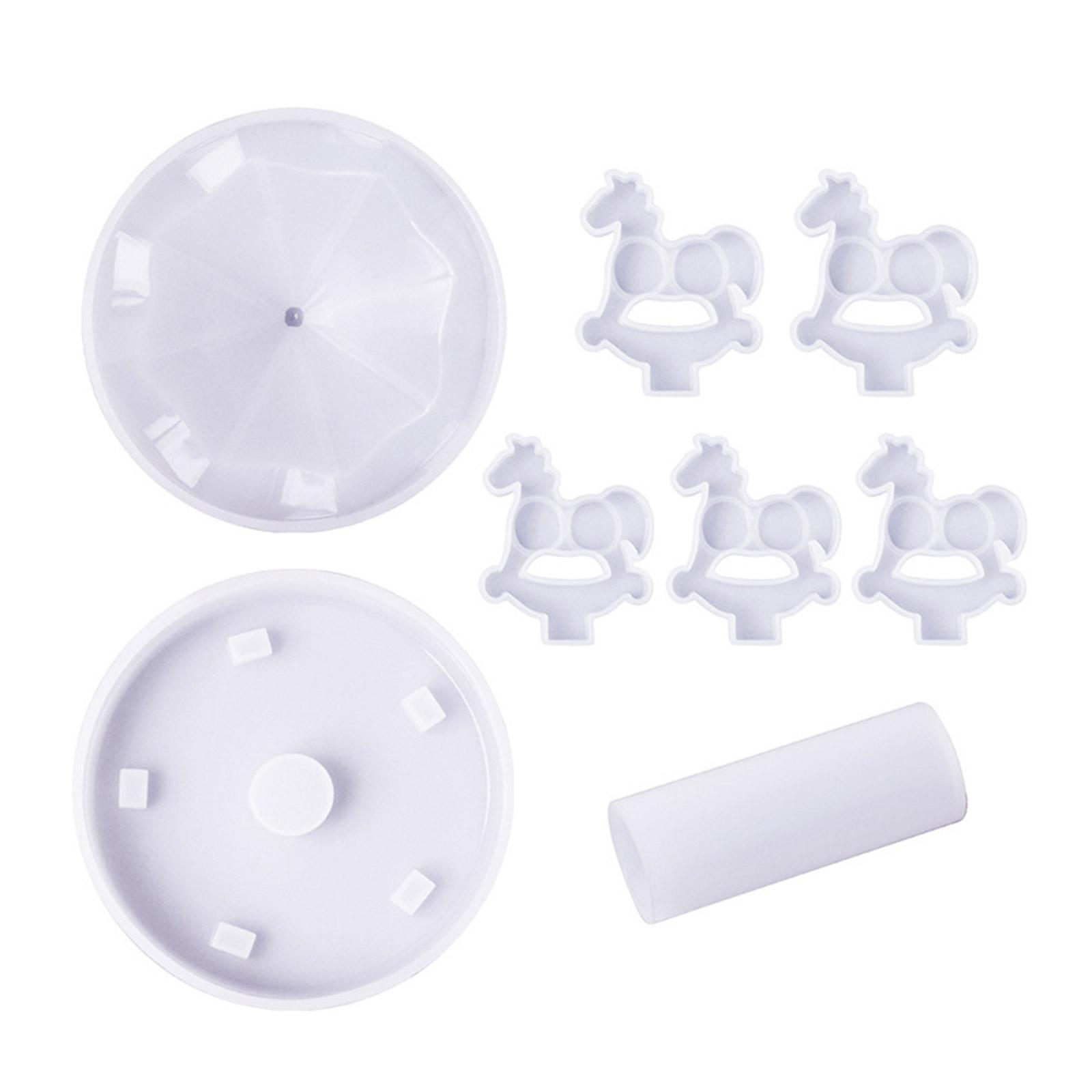 

Merry-Go-Round Resin Silicone Mold Rotating Carousel Horse Mold Making Kit for Boy Girl DIY Craft Home Office Decor Tool 1
