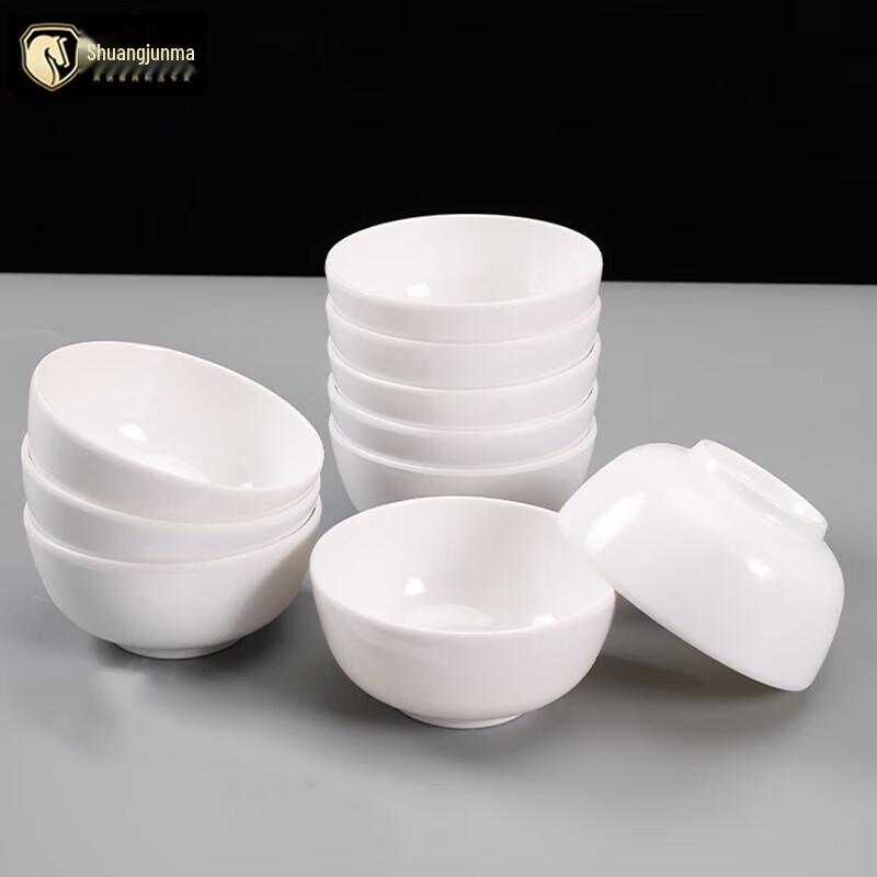 Shuangjunma Melamine Commercial Soup & Rice Bowls, 10-Pack