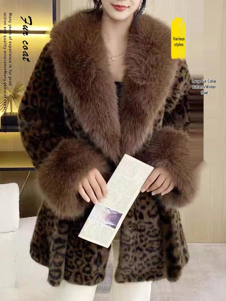 2025 Fall/Winter Plush Coat: Thick, Warm, and Slim-Fit with Belt & Large Fur Collar