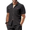 Men's Lapel Jacket With Pockets Casual And Comfortable Short Sleeved Coat