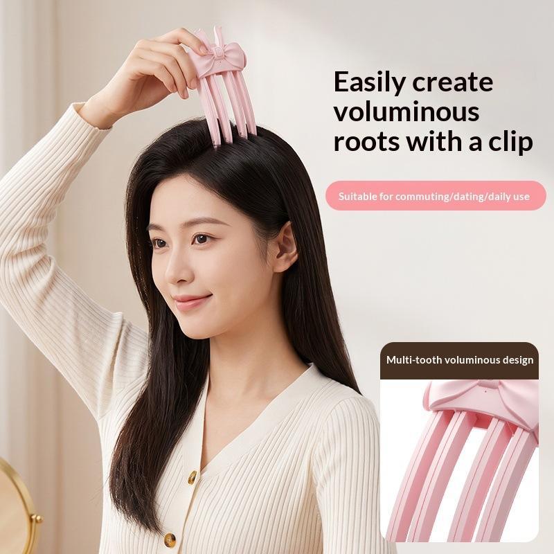 Wireless Heated Volumizer Hair Clip 2-Temp Settings Volumizing Root Lift Clip High Crown Fluffy Hair Clips Travel Bangs Lifter