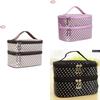 Borsa per Trucco Organizzatore Portatile da Viaggio con Doppia Cerniera per Uso Quotidiano da Donna