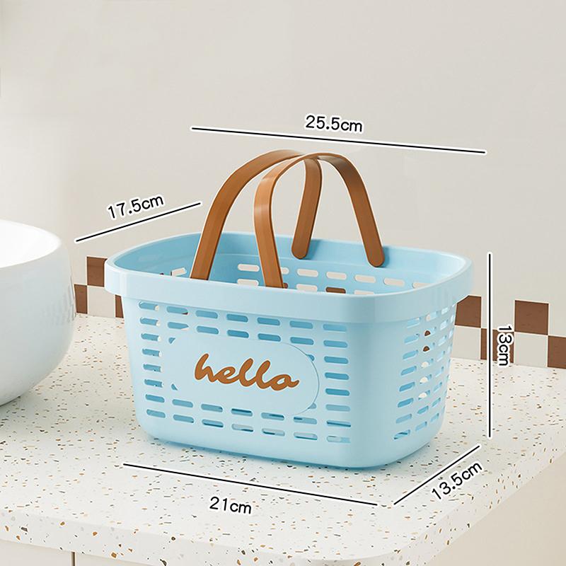 Dopamine Thickened Handle Storage Basket, Bathroom/Shower Plastic Mesh Drain Basket For Bathing And Personal Hygiene Items
