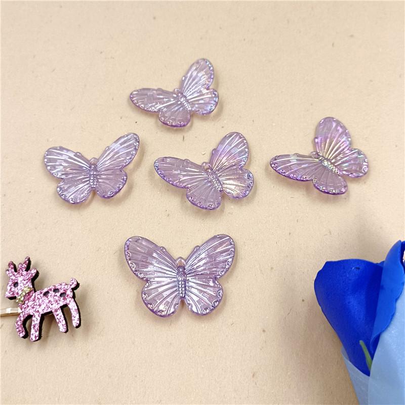 30Pcs 40*30mm Laser Color Single Hole Butterfly Pendant Creative AB Color Beads DIY Accessories for Jewelry Making